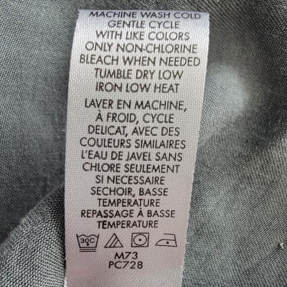 Calvin Klein Gray Button Modal Top Sz M (see measurements) Office Career Preppy - Picture 10 of 10